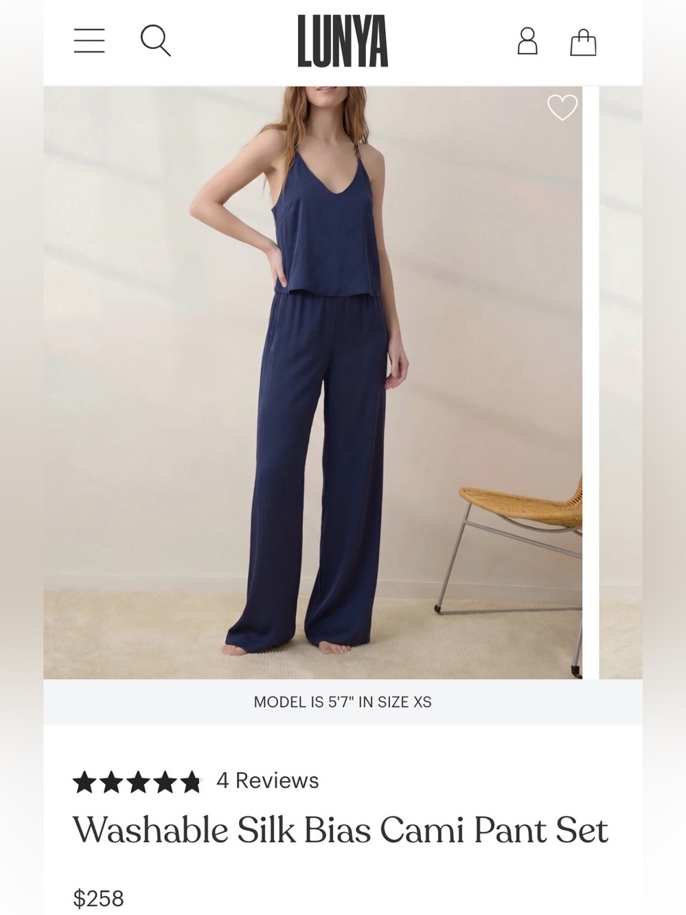 NWT Lunya Washable Silk Set S